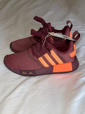 Adidas NMD Sneaker Maroon and Orange Accent
